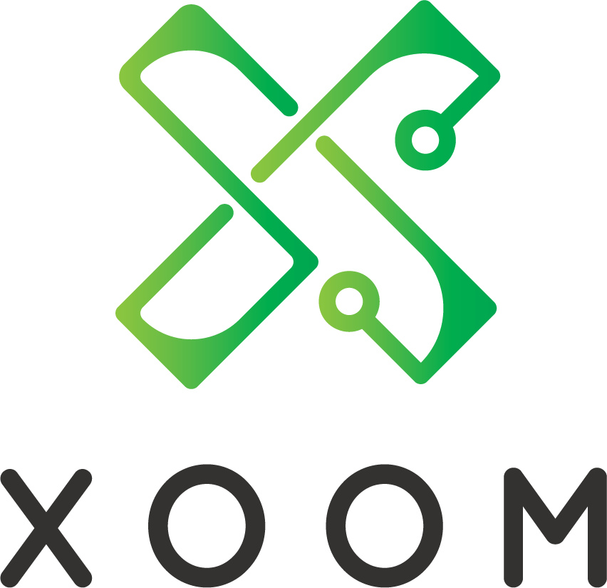 xoom logo black slogan
